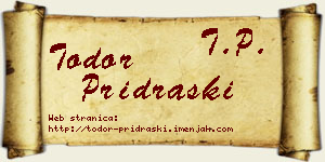 Todor Pridraški vizit kartica